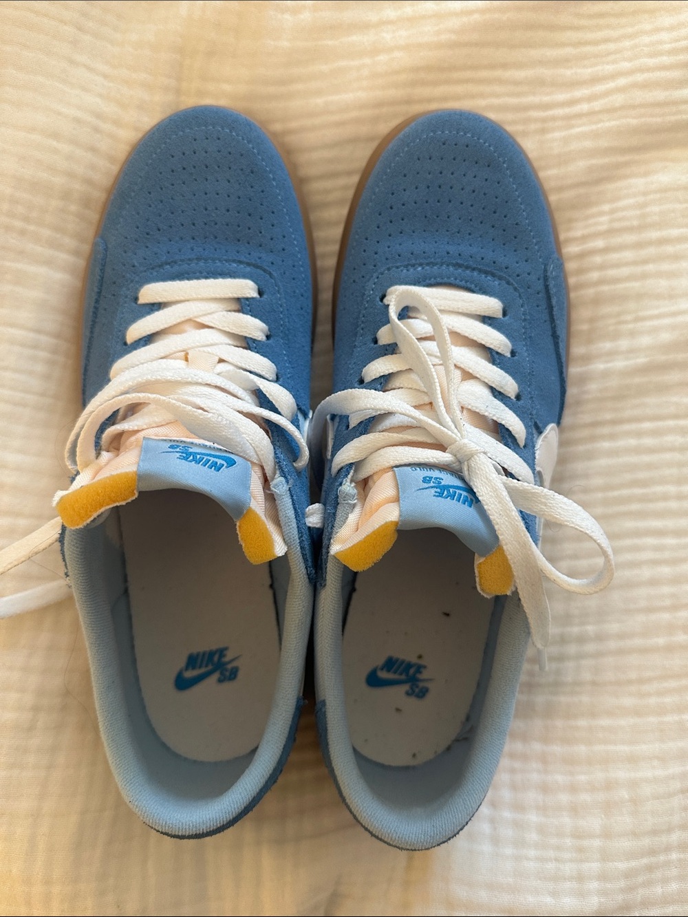 Nike Blue Suede Sneakers with White Accents